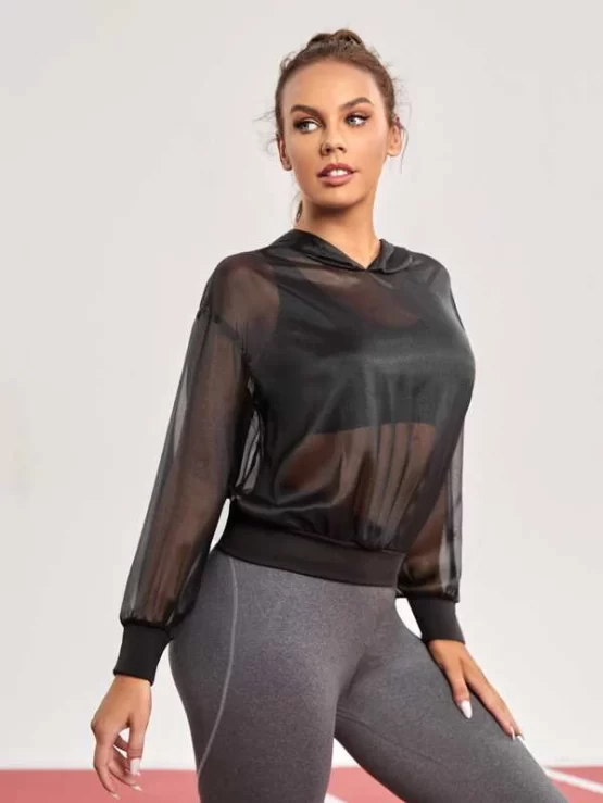 Drop Shoulder Sports Hoodie Without Tank Top - Image 2