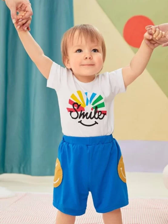 Baby Cartoon Casual Pattern Patched Shorts - Image 3