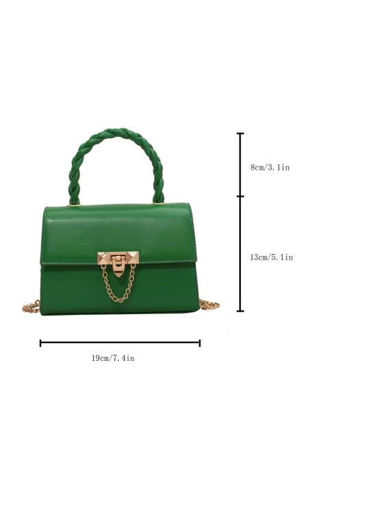 Mini Metal Detail Fashionable Chain Flap Square Bag - Image 2