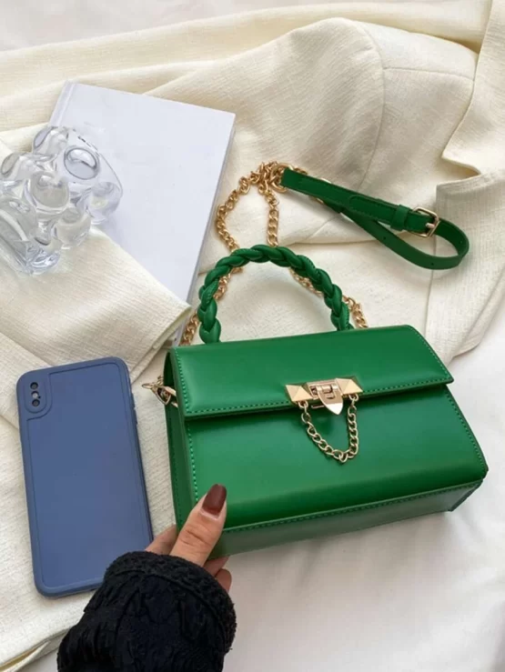 Mini Metal Detail Fashionable Chain Flap Square Bag - Image 3