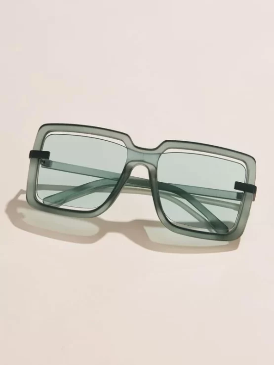 One Piece Square Frame Fashion Glasses - Image 2