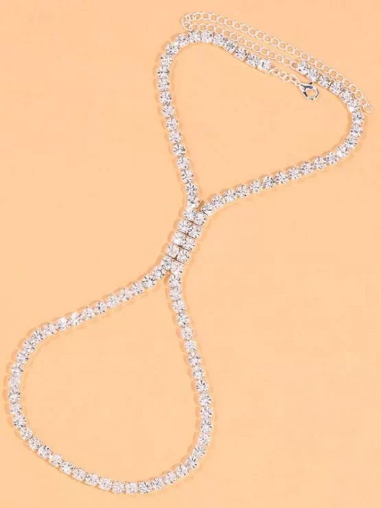 Glamorous One Piece Rhinestone Decor Anklet - Image 2