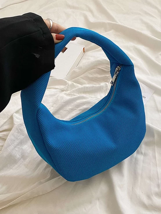 Minimalist Fashionable Zipper Hobo Bag - Image 2