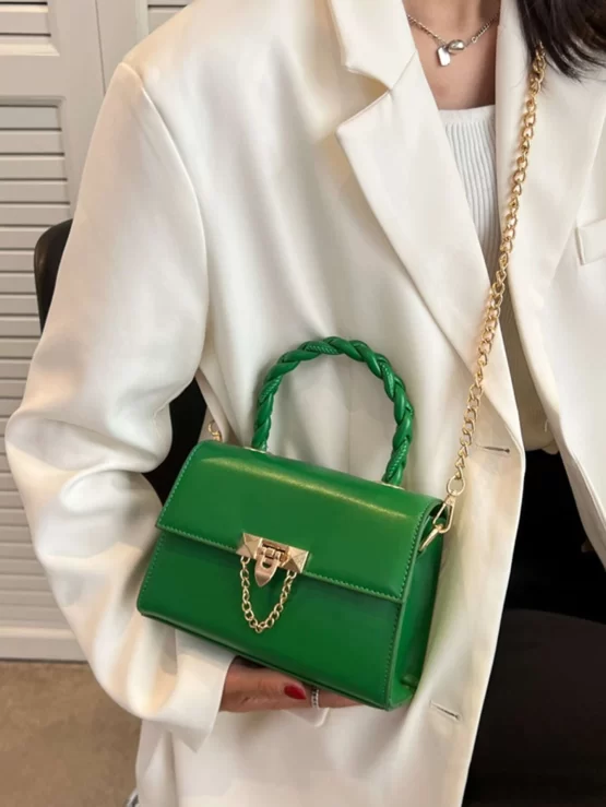 Mini Metal Detail Fashionable Chain Flap Square Bag