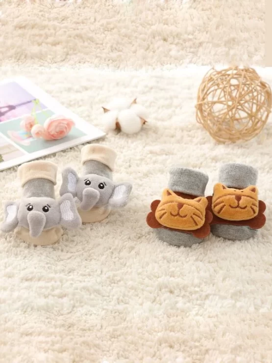 Two Pairs Baby Cartoon Animal Decor Socks