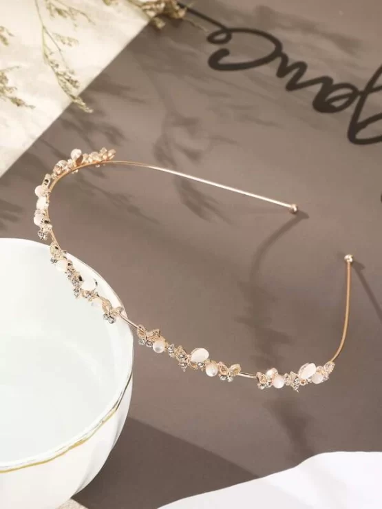 Casual Faux Pearl & Butterfly Decor Headband