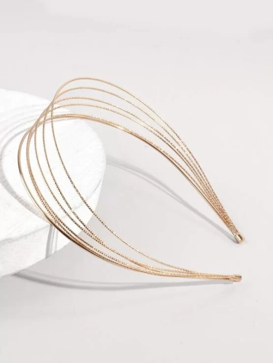 One Piece Skinny Solid Metallic Headband
