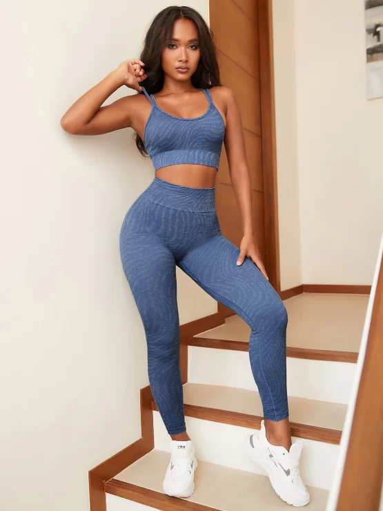 Criss Cross Back Wideband Waist Sports Set