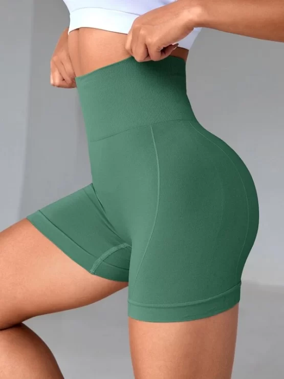 High Waist Skinny Wide Waistband Sports Shorts