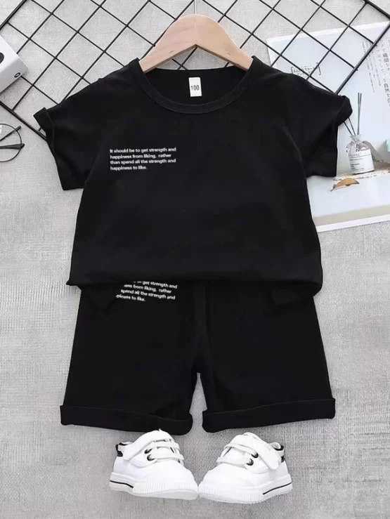 Toddler Boys Slogan Graphic Tee & Shorts
