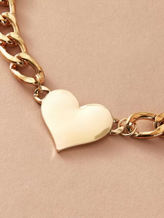 One Piece Heart Charm Chain Necklace - Image 3
