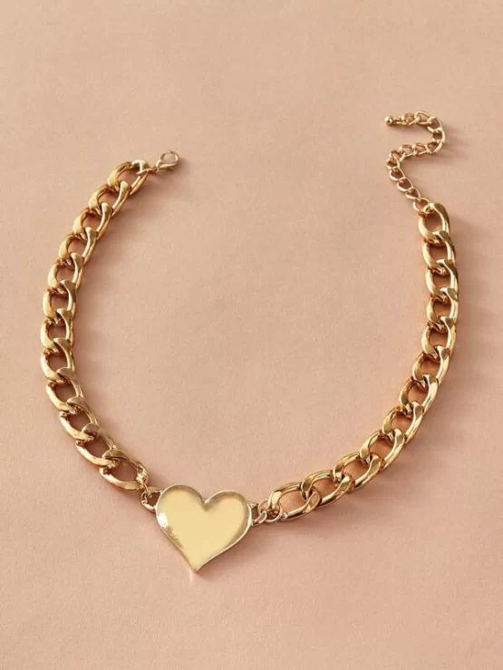 One Piece Heart Charm Chain Necklace - Image 2