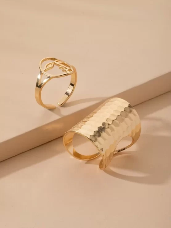 Two Pieces Fashionable Face Design Ring - Image 2