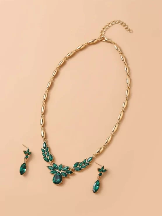 Water Drop Pendant & Necklace & Earrings - Image 2