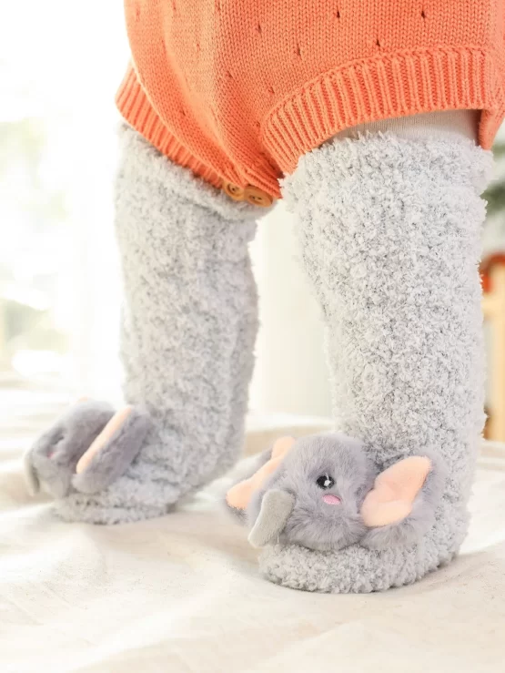 Baby Casual Fuzzy Crew Cartoon Socks - Image 3