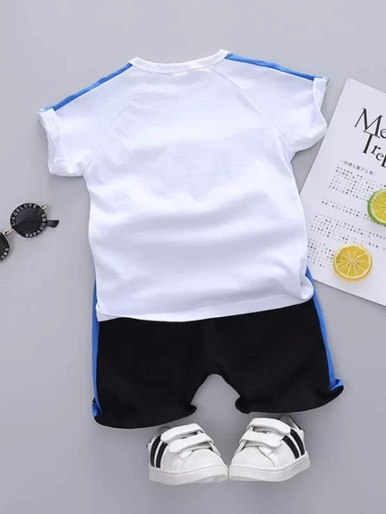 Toddler Boys Letter Graphic Tee & Track Shorts - Image 2