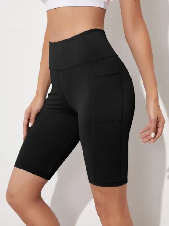 High Stretch Wide Band Waist Sports Shorts With Phone Pocket - Image 4