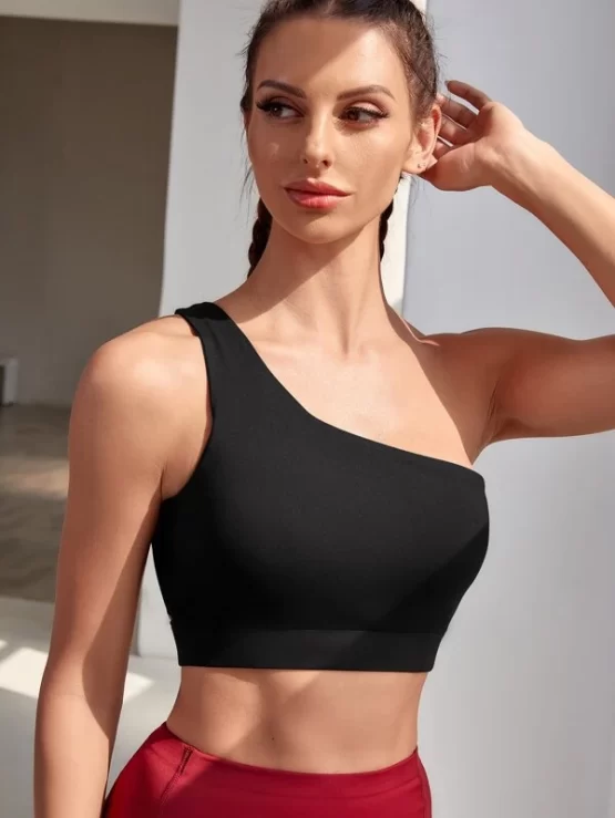 Medium Support Cut Out Solid Sports Bra - Image 5