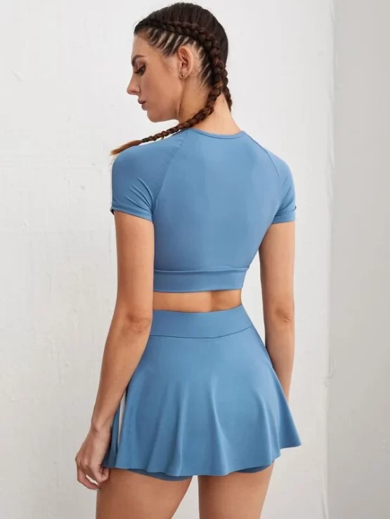 Raglan Sleeve Tape Striped Side Sports Set - Image 3
