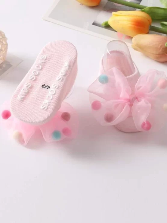 Baby Bow Casual Polka Dot Ankle Decor Socks - Image 3