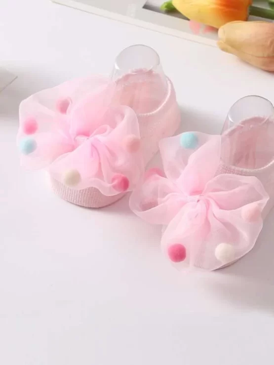 Baby Bow Casual Polka Dot Ankle Decor Socks - Image 2