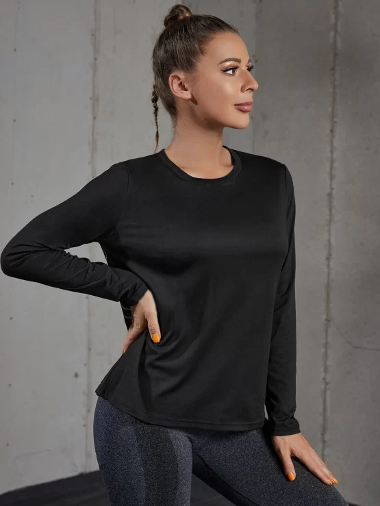 Slogan Round Neck Running Graphic Sports Tee - Image 3