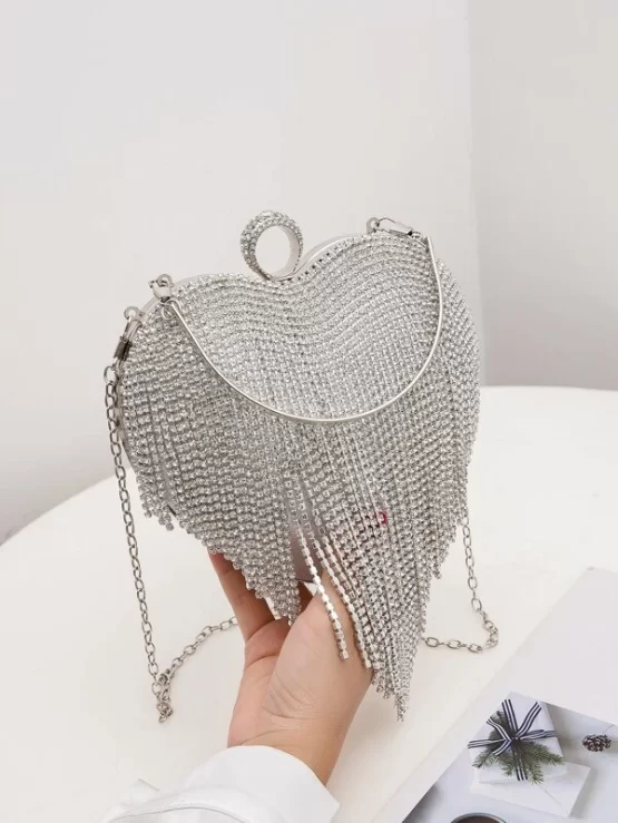 Mini Rhinestone Chain Evening Decor Bag - Image 3