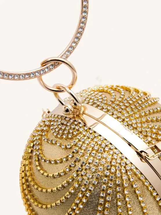 Mini Rhinestone Ball Shaped Evening Decor Bag - Image 2