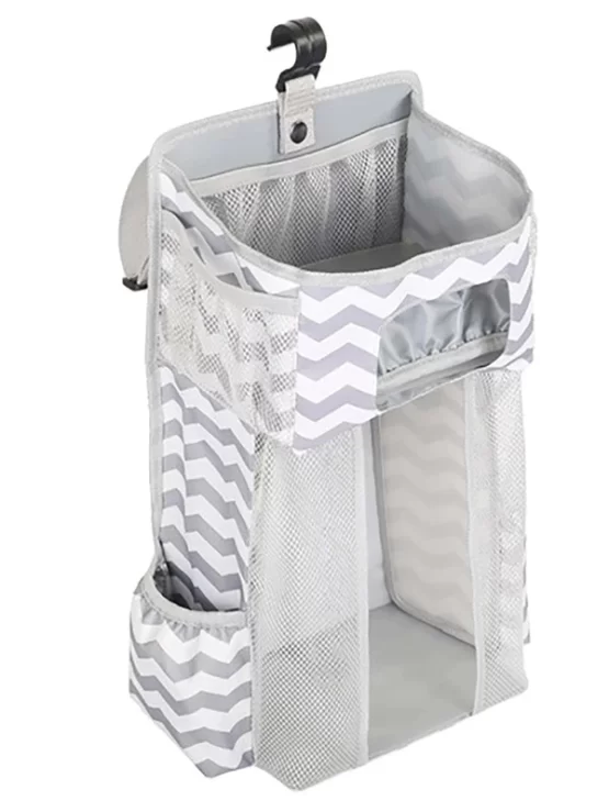 One Piece Chevron Pattern Crib Hanging Storage Bag - Image 3