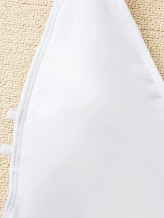 Appliques Backless One Piece Bikini Swimsuit - Image 3