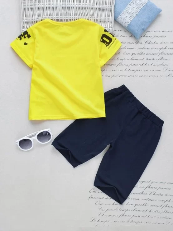 Toddler Boys Letter Graphic Tee & Shorts - Image 2