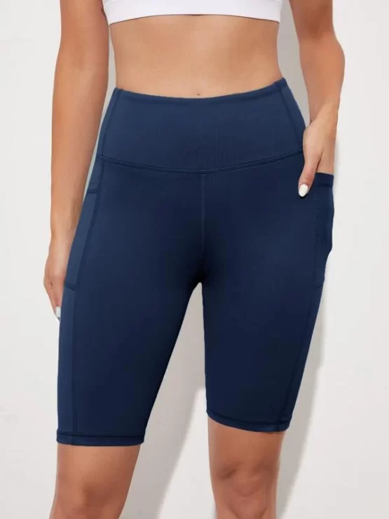 High Stretch Wide Band Waist Sports Shorts With Phone Pocket - Image 2