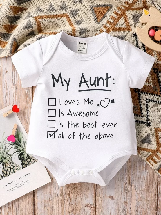 Baby Heart & Slogan Graphic Tee Bodysuit