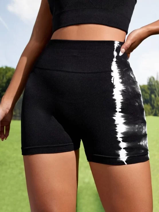 Seamless Absorbs Sweat Tie Dye Sports Shorts - Image 2