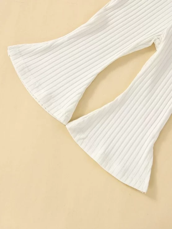 Baby Ribbed Knit Tank Flare Leg Jumpsuit - Image 2