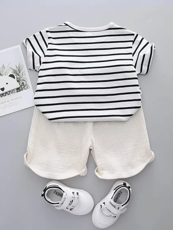 Toddler Boys Striped Pocket Front Tee & Shorts - Image 3