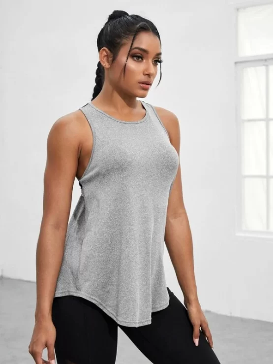 Mesh Panel Racer Back Sports Tank Top - Image 3