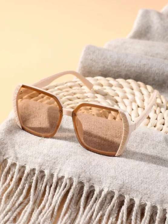 Geometric Boho Plastic Frame Fashion Glasses - Image 2