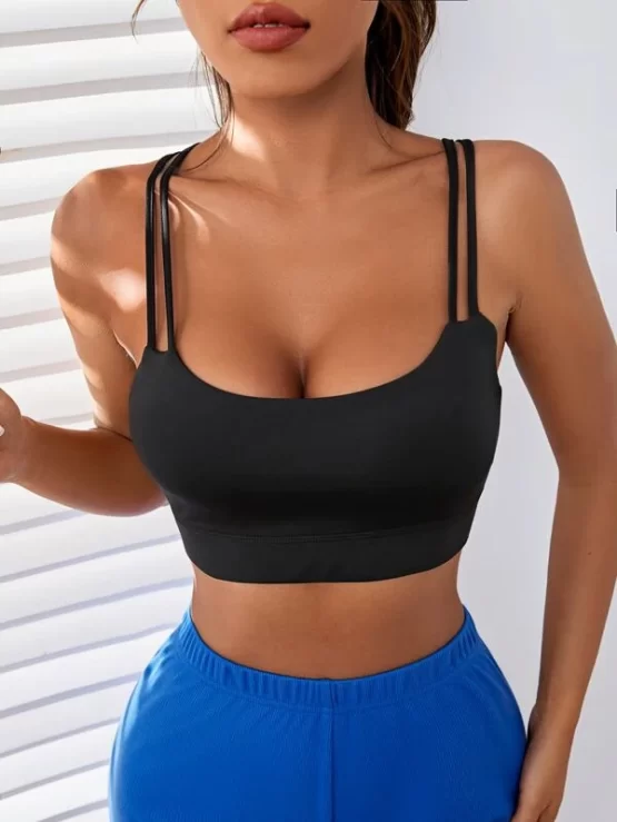 Cut Out Plain Backless Sports Cami Top - Image 2