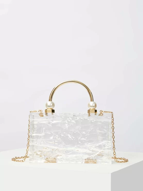 MOTF PREMIUM Glamorous Acrylic Clear Box Bag - Image 3