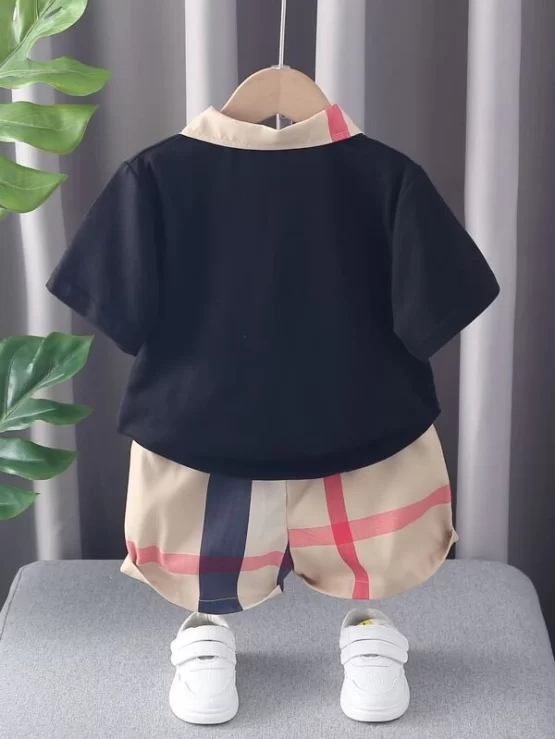 Toddler Boys Plaid Pocket Polo Shirt & Shorts - Image 3