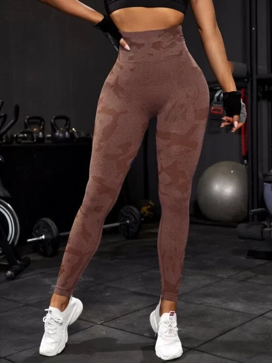 Wide Waistband Camo Print Sports Leggings - Image 5