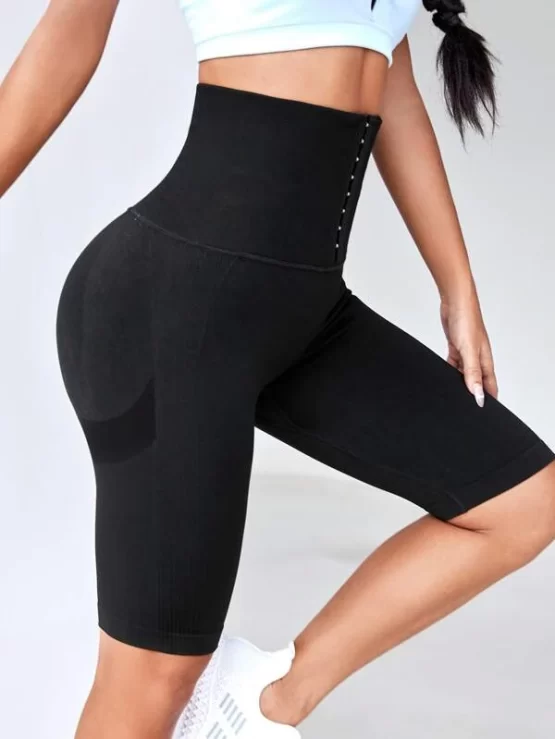 Hook And Eye Scrunch Butt Sports Biker Shorts - Image 2