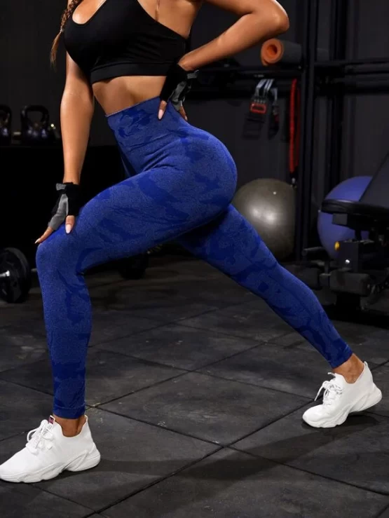 Wide Waistband Camo Print Sports Leggings - Image 3