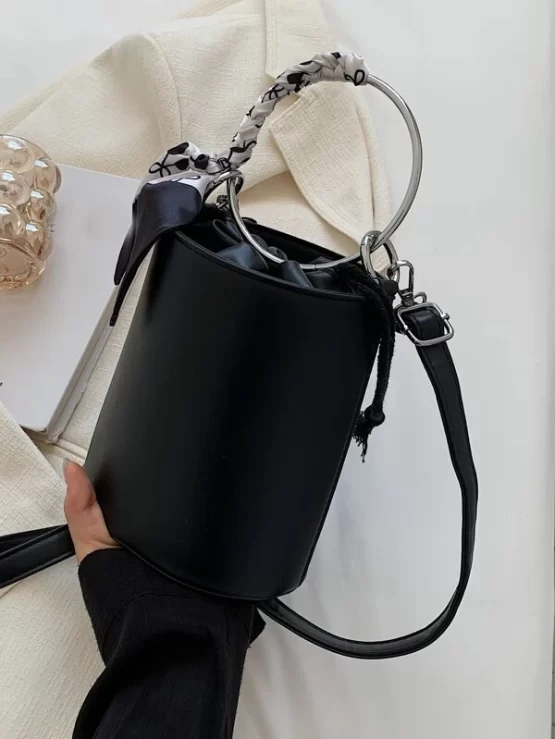 Mini Twilly Scarf Decor Bucket Bag With Inner Pouch - Image 2