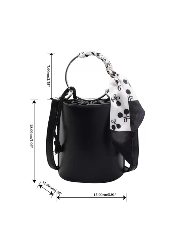 Mini Twilly Scarf Decor Bucket Bag With Inner Pouch - Image 3