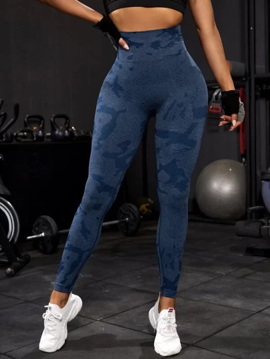 Wide Waistband Camo Print Sports Leggings - Image 6