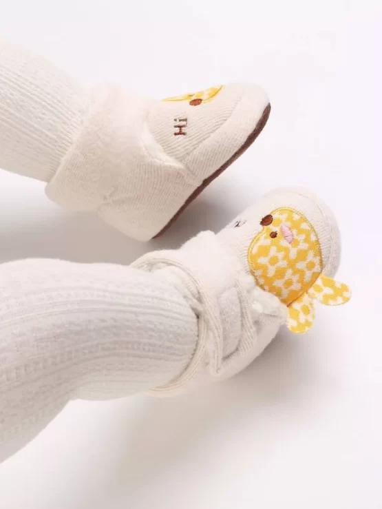 Baby Cartoon & Letter Embroidery Thermal Lined Fluffy Boots - Image 2