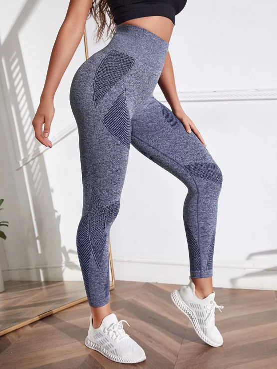 Striped Print Tummy Control Sports Leggings