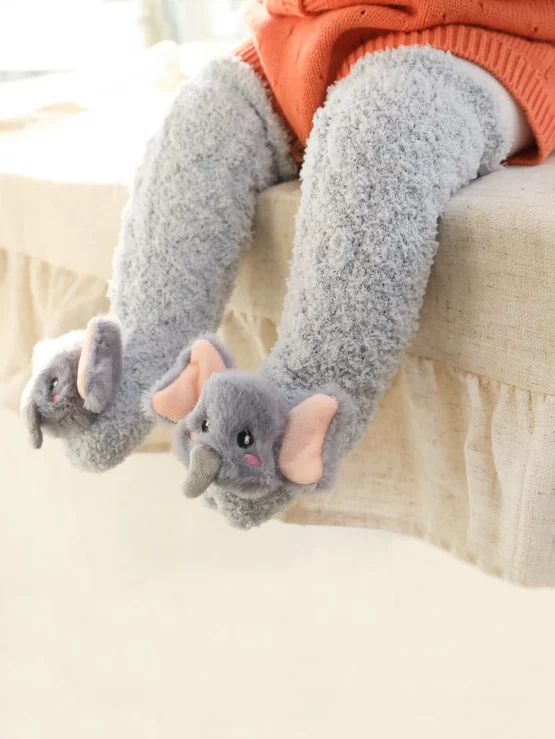 Baby Casual Fuzzy Crew Cartoon Socks